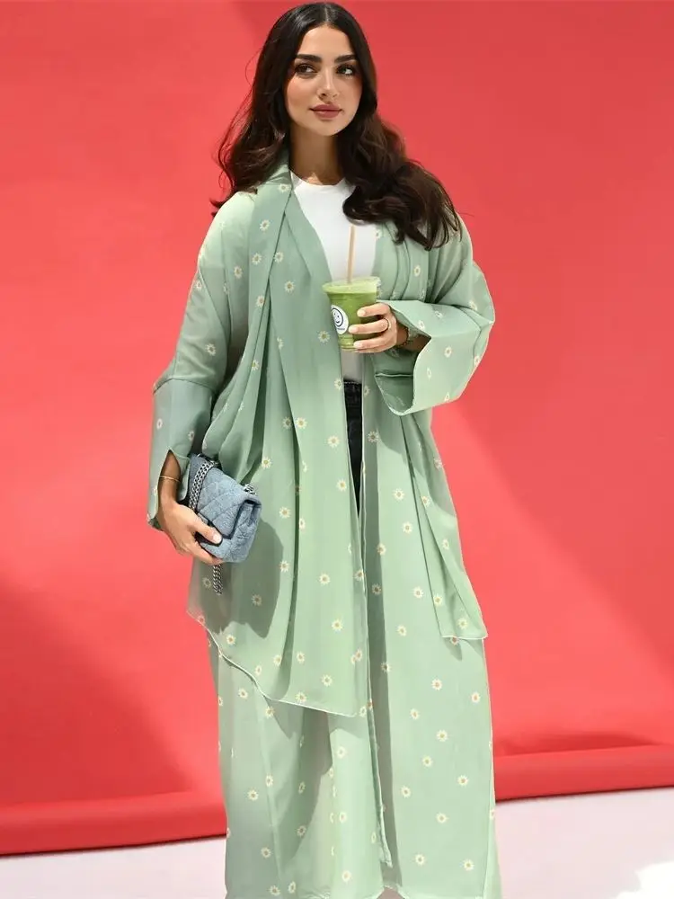 Рамадан Ид Открытый Химар Кимоно Абая Дубай Мусульманская молитвенная одежда Женская с хиджабом Kebaya Кафтан Ислам Халат Arabe Femme Musulmane