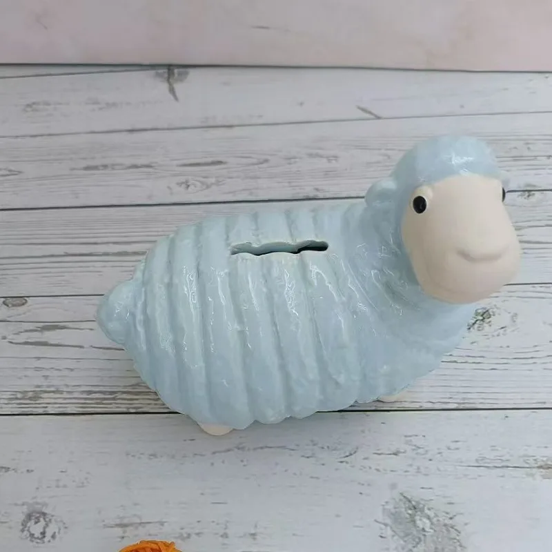 Ceramic alpaca ornament money pot
