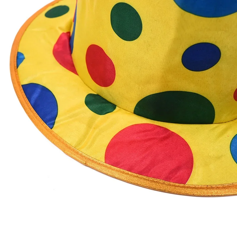 Chapeaux haut de forme de clown drôles pour hommes et garçons adultes, chapeau à pois, costume d'Halloween unisexe, accessoires de cosplay, fête, 1 pièce