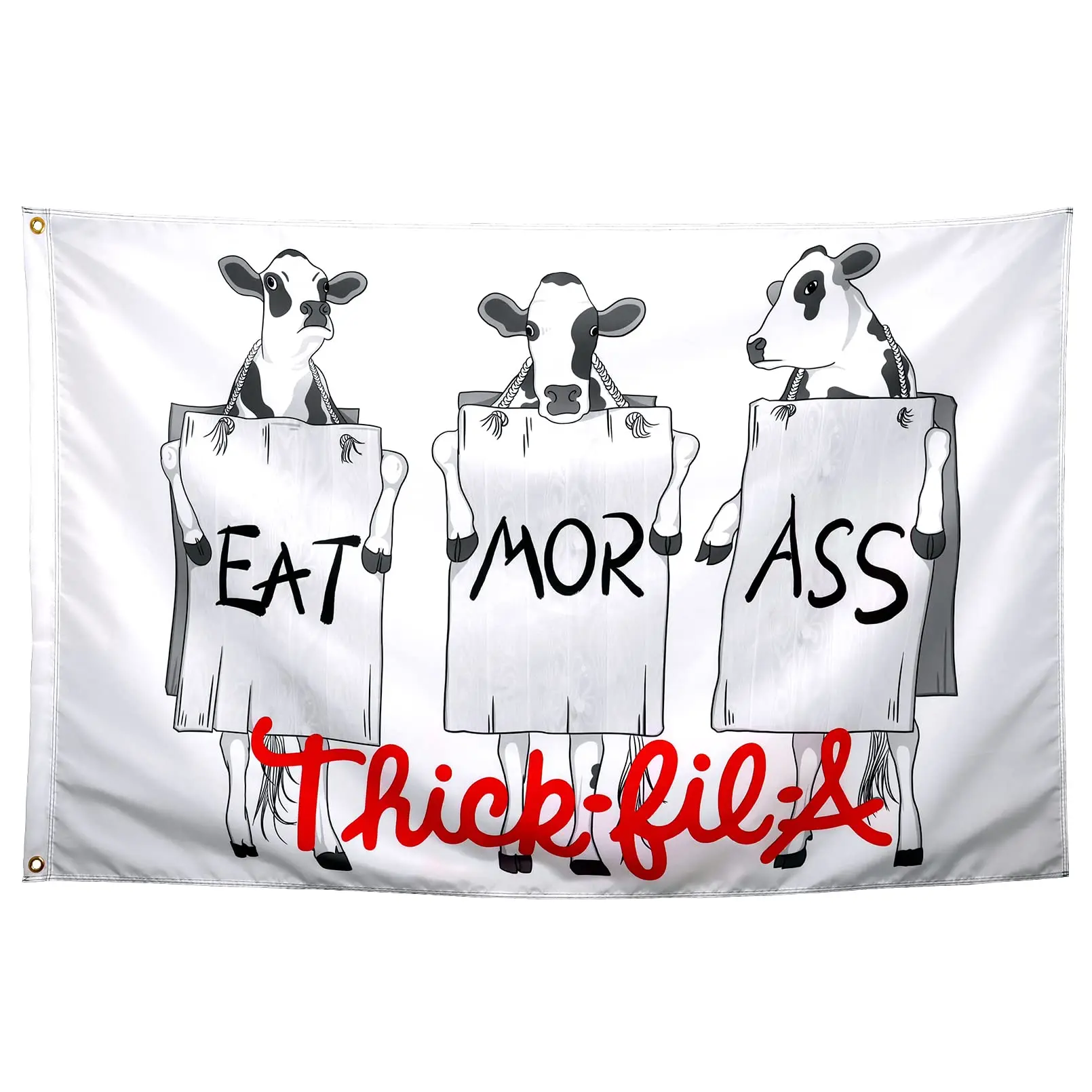 Thick Fil A Flag Tapestry Man Cave Wall Flag for College Dorm Cave Funny Quotes Decorations College Fade Proof Banner