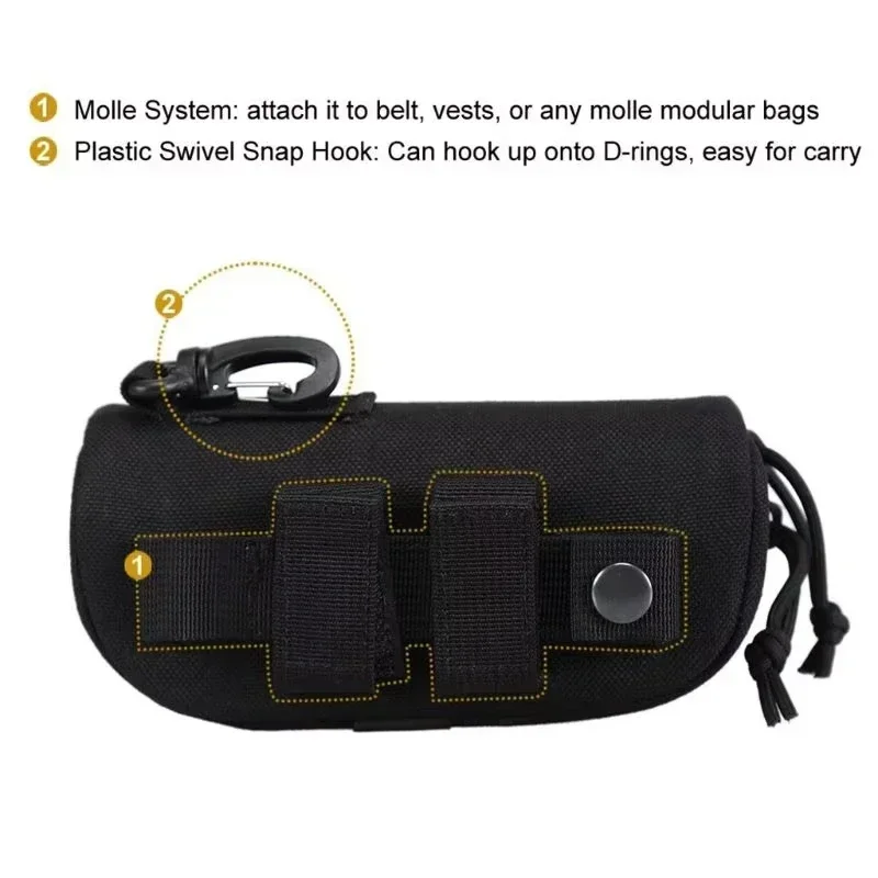 Tactical  Eyeglass Case Hunting Shockproof Protective Goggles Box Portable Outdoor Sunglasses Case-1000D Nylon image 6