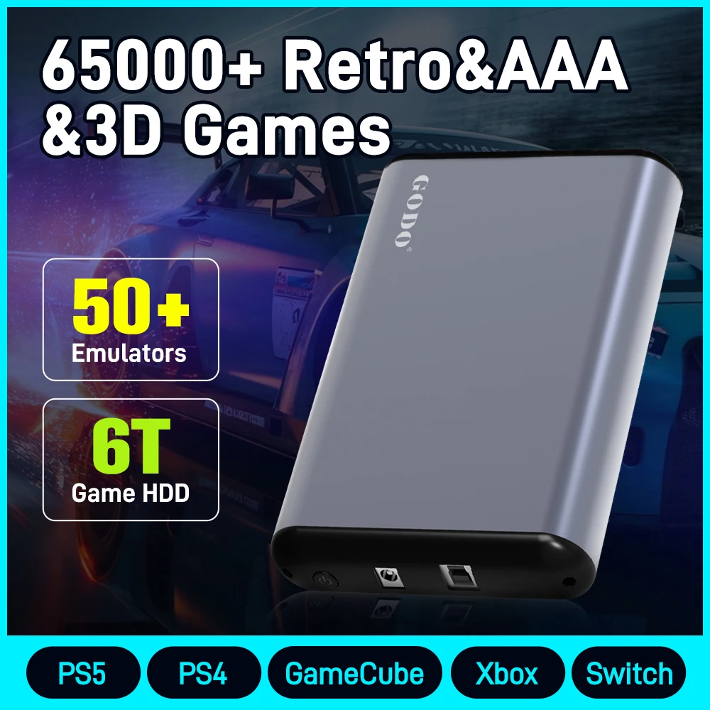 

Mix6T Retro Game HDD For PS5/Xbox/N64/PS4/Switch/PS3/WIIU Launchbox/Retrobat/Playnite Portable Game Consoles With 65000+ Games