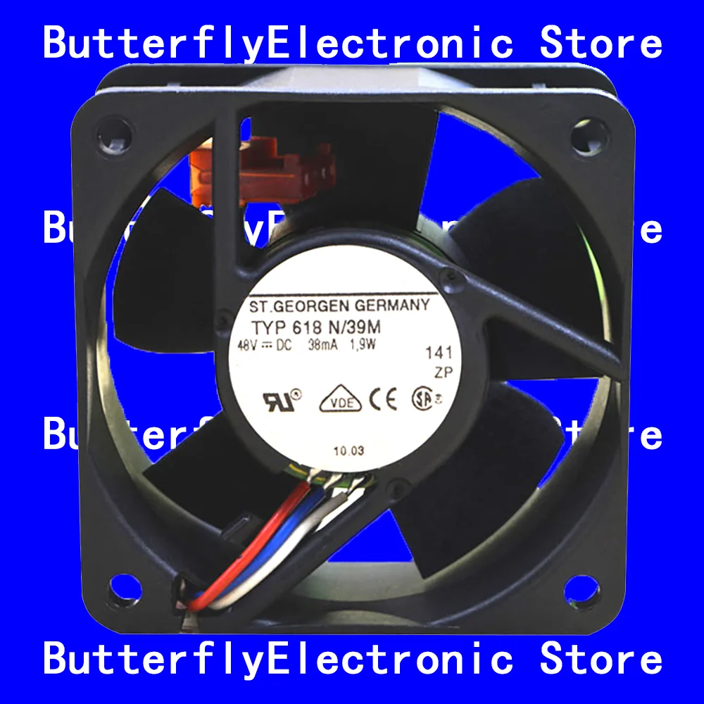 NEW ORIGINAL TYP 618N/39M 618 N/39M 48VDC 1.9W COOLING FAN 6025 6CM 60*60*25MM