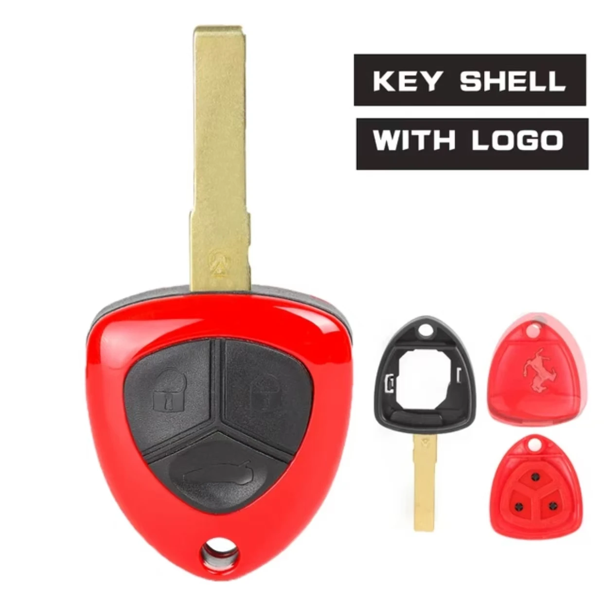 Jingxin 3Buttons ferrari 458 key shell for Ferrari car key 458 488 599 612 FF Auto Remote Control Key  FCC ID:012432 TRWS46E