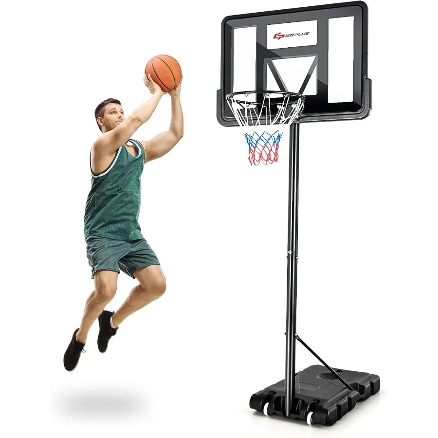 

Portable Basketball Hoop with 10FT Height Adjustable Design and 44-Inch Shatterproof Backboard for Outdoor Use Ideal for Adults