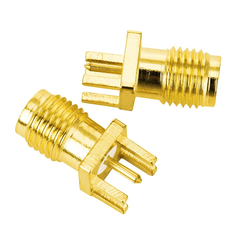 Conector de Cobre RF Enchufe Hembra para Tuerca de 1.6mm Borde Clip SMA Macho Adaptador de Enchufe Soldadura Borde PCB Montaje Recto Angular 6