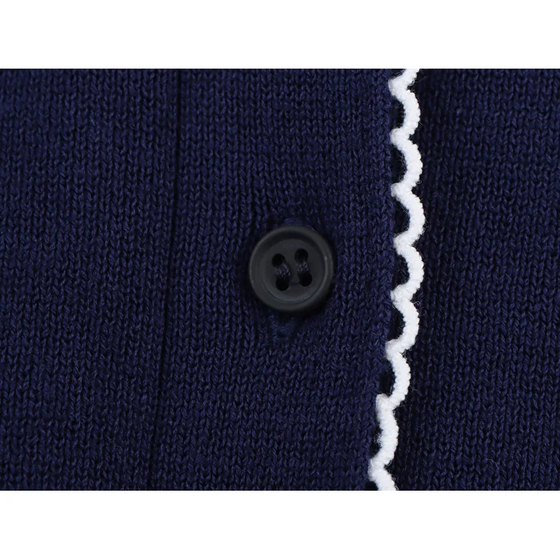 초가을 대학 스타일 니트 롱 스웨터 코트 여성 패션 쉬폰 장식 오픈 가디건