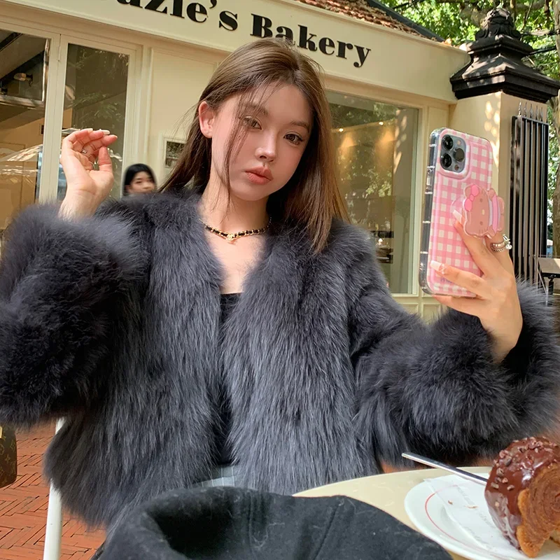 

Faux Fur Coat for Fashion Young Lady Short Cut Long Sleeves Winter Women Faux Fur Coats New Arrivals