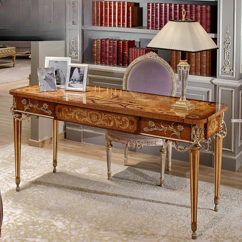 European style desk and chair, villa, study combination furniture, writing desk