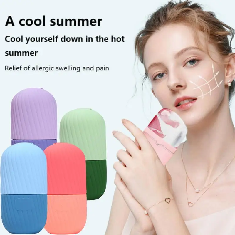 For Face And Eye Skin Care Tool Silicone Ice Facial Roller Cooling Silicone Massager Beauty Lifting Ice Ball Mold view 3