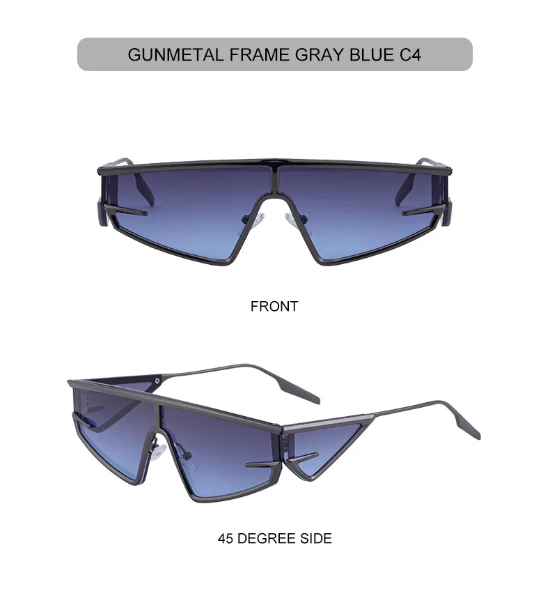Y2K Punk Quadratische Schild Sonnenbrille Männer 2025, Luxus Marke Vintage Unregelmäßige Steampunk Winddicht Sonnenbrille für Frauen Shades UV400 – Detail 18