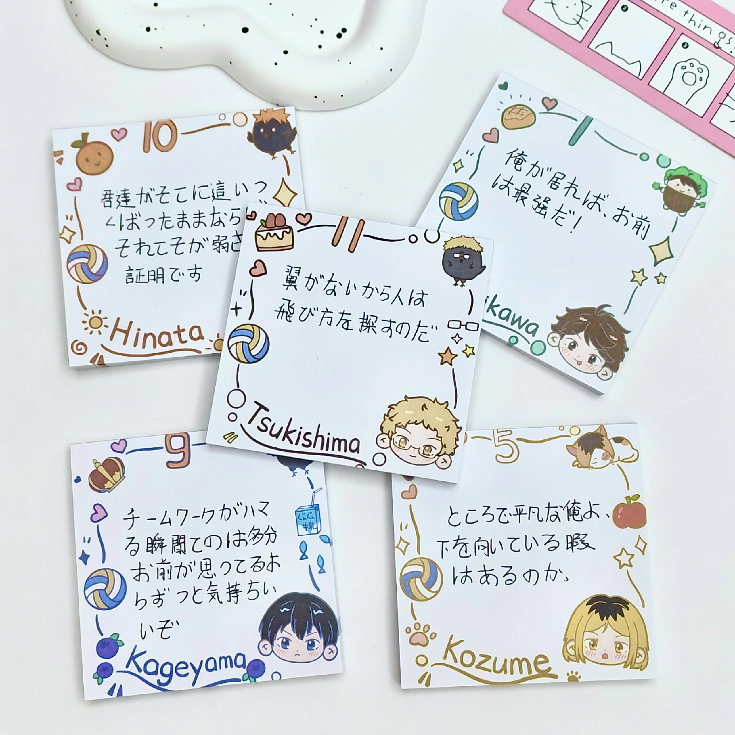 

Anime Haikyuu!! Cosplay School Supplies Cartoon Tearable Convenience Sample Send Friend Cute Student Memo Pad Birthday Xmas Gift