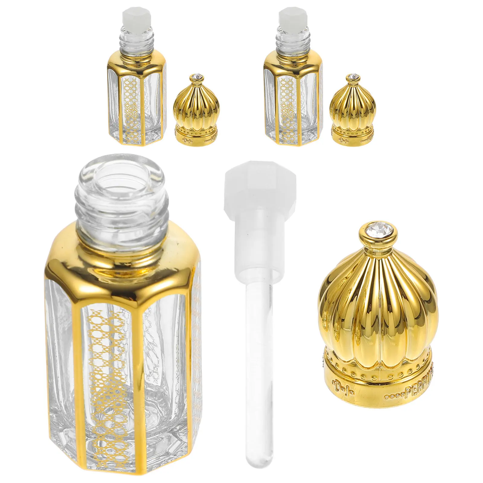 3Pcs Essential Oil Bottles Roll on Glass Refillable Perfume Roller Bottles Leak Proof for Travel Essential Oil