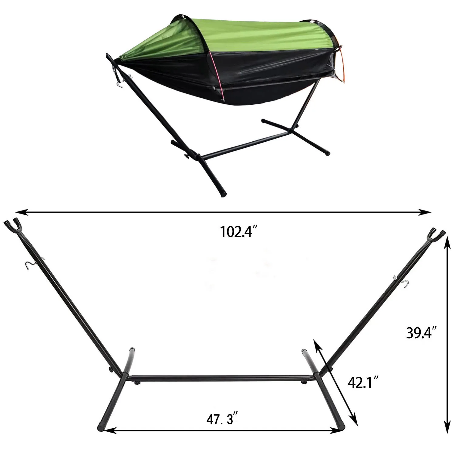 Accesorios para hamacas de jardín al aire libre, tubo de soporte plegable, solo marco Stee, solo equipos de Camping