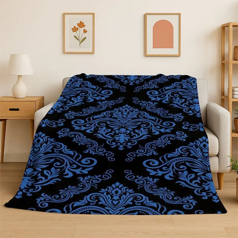Luxury Persian Turkey Retro Flannel Blanket Soft Throw Blanket for Bedroom Living Room Bed Travel Camping Picnic Nap Cover Gift