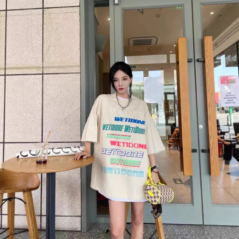 

ex Футболка большого размера с буквенным логотипом f Sve, одинаковая повседневная хлопковая футболка для пар для мужчин и женщин