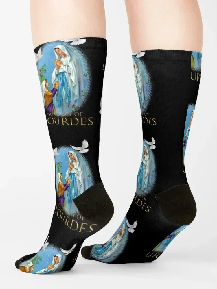 Virgen de Lourdes Socks gym christmas gift tennis Stockings man Socks For Girls Men's