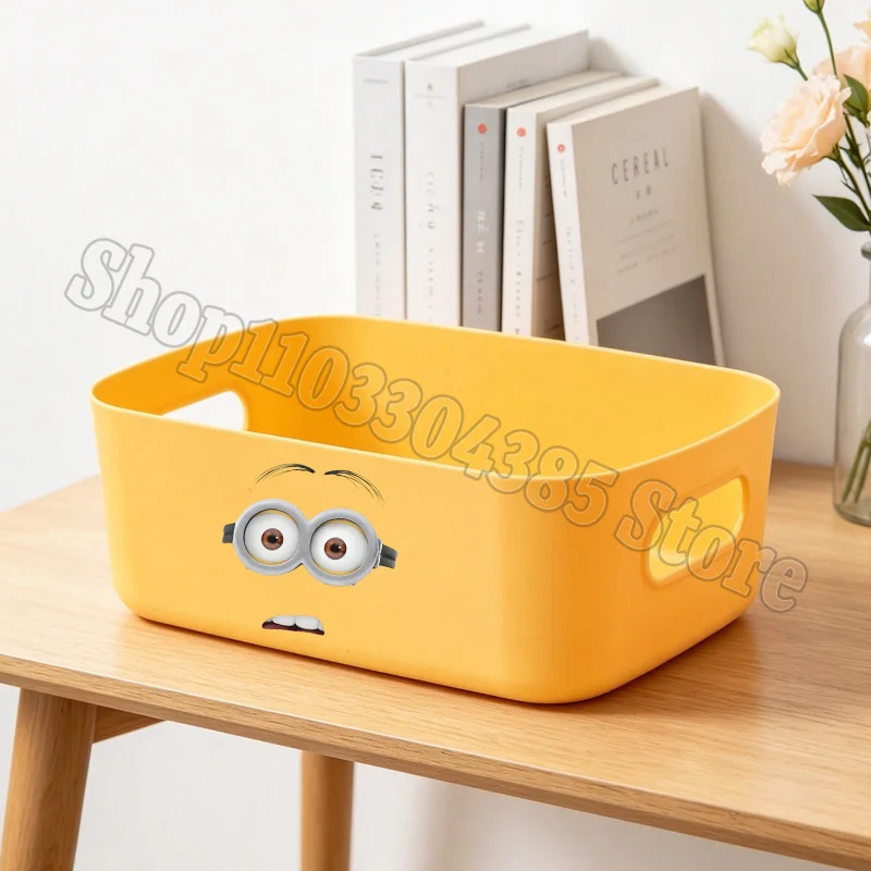 Minionses Storage Box Kawaii Expression Containers Stationery Jewelry Makeup Organizer Basket Desktop Accessories Gift Hot Sales
