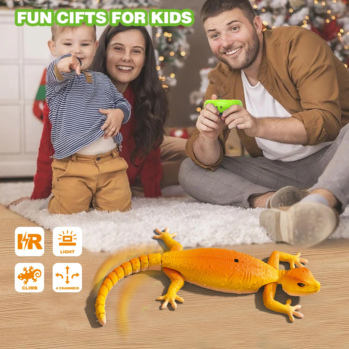 Il giocattolo geco telecomandato può salire pareti e pavimenti, lucertola di simulazione dual-mode, divertente giocattolo elettrico per bambini