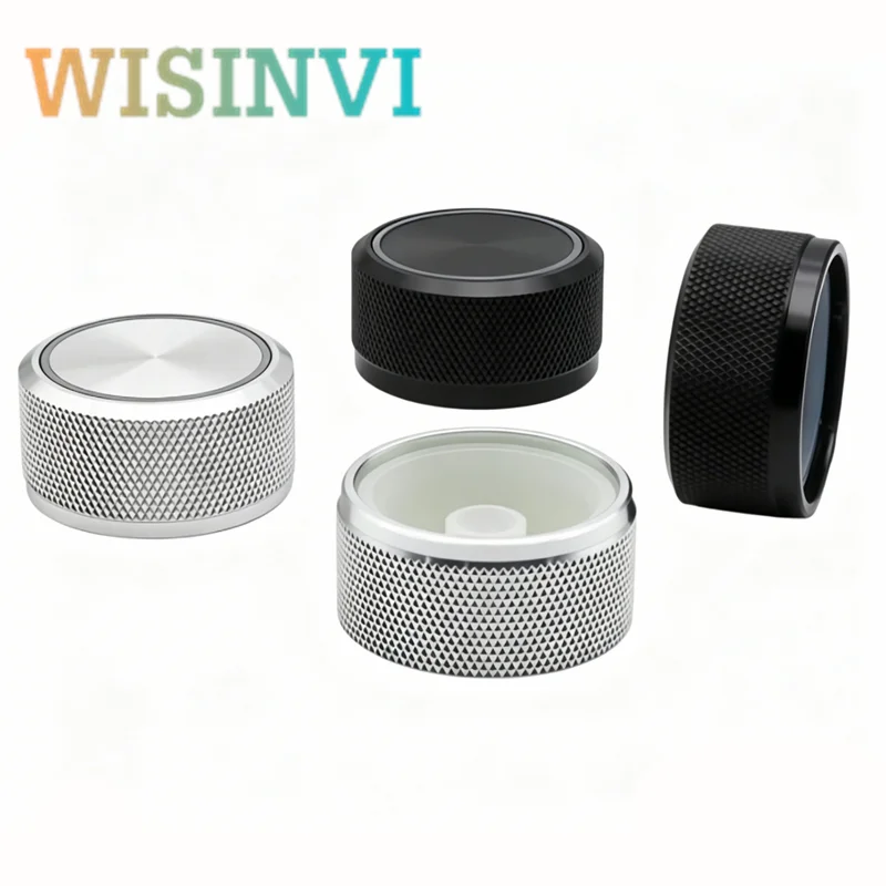 Aluminum Alloy Transparent Knob 30×15mm Audio Amplifier Volume Knob for Instrument Equipment Switch Flower /D Shaped Hole 6mm
