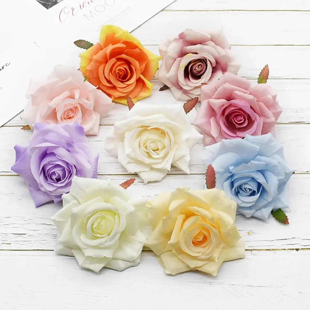 

7/10pcs Artificial flower Silk Rose Wedding Brooch Home festival Garden arch Decor Christmas Wreath diy gift candy box Scrapbook