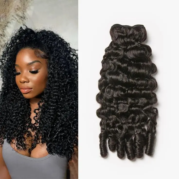 Sleek BURMESE CURLY Human Hair Bundles For Women 30 Inch Natural Black Single  Burmes Curl Human Hair Bundles