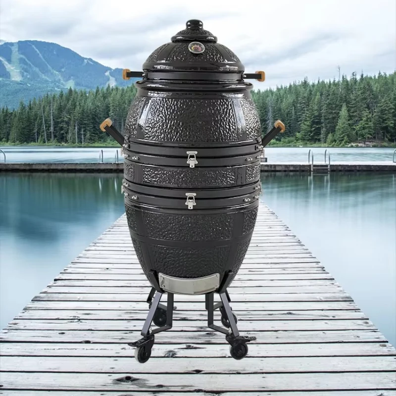 

High quality 21 inch ceramic charcoal smoking grill, large space hanging grill, portable outdoor and indoor
