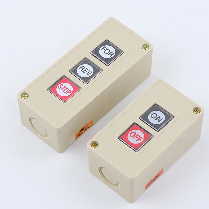 Three-Button Commercial Push Switch – Works with Garage Door Openers & Sliding/Swing Barrier Gates