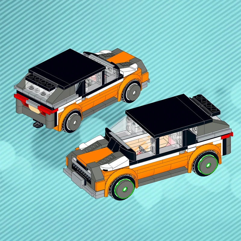 City Car Model MOC Building Bricks Lightweight Urban Suits Modular Technology Children Holiday Gifts Assemble Toys Suit