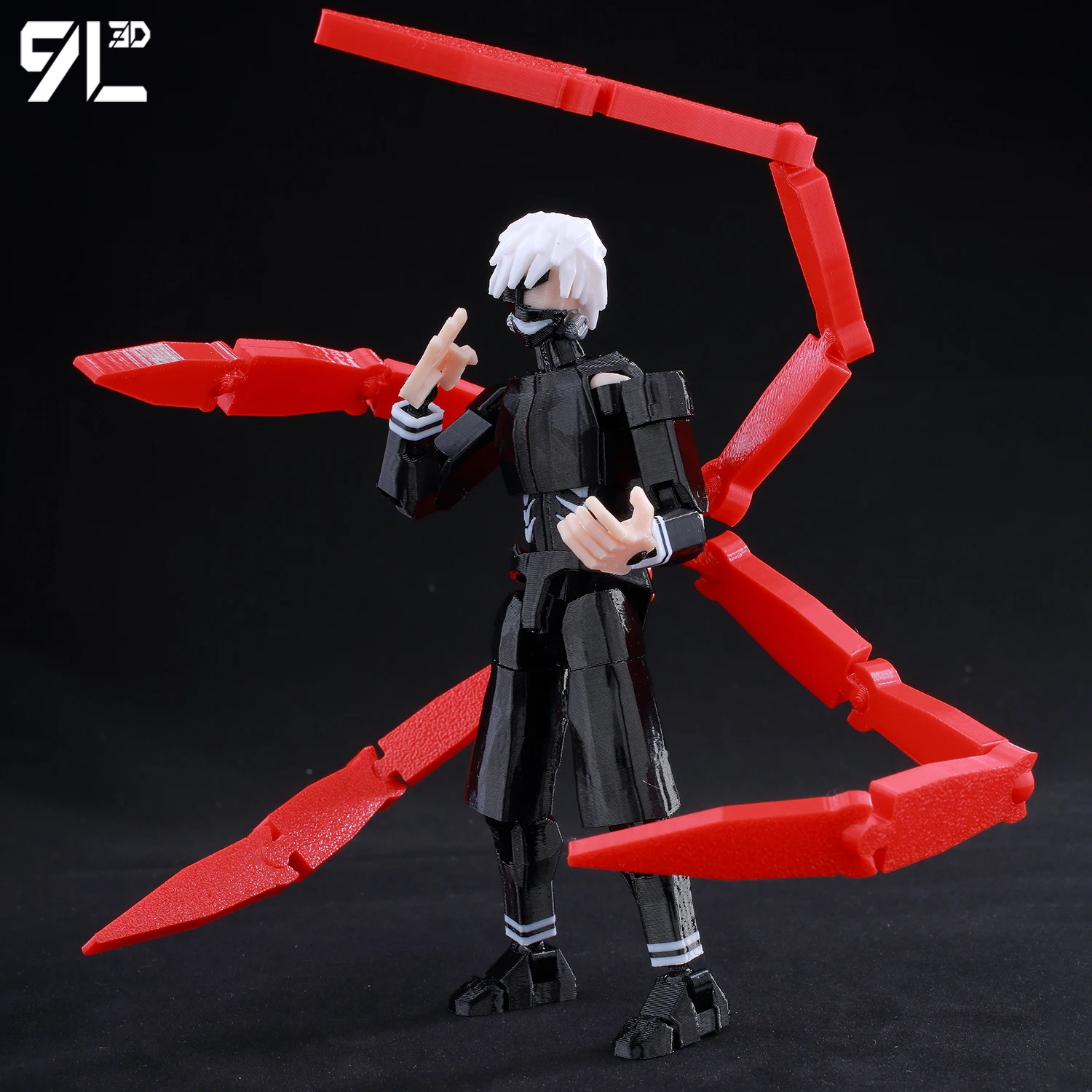 

9L3D Lucky13 Tokyo Ghoul Kaneki Ken Multi-Jointed Poseable Desk Decoration Stress Relief Decompression Toy Friend ​Gift Dummy13