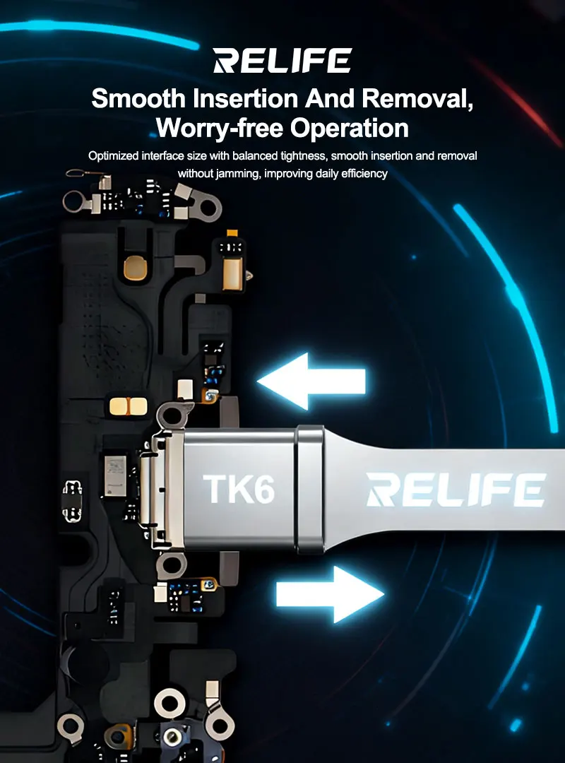 RELIFE TK6 Charging Port Anti-melting Protection Cover 5-in-1 for USB-C Charging Port Dock Connector Soldering Repair Tools