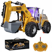 4x4 Electric Remote Control Cars Toys for Kids RC Truck Model Excavator Bulldozer Road Roller with LED Lights Birthday Gifts