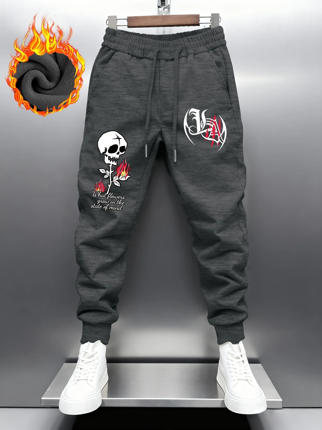 Hot-selling printed pattern men's thick, comfortable sports pants, fashionable, sporty, trendy, thick men's trousers.