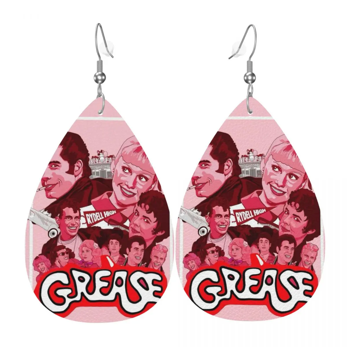 

Custom Movie Character Grease Leather Earrings for Women Dangle Earrings Jewelry Accessories