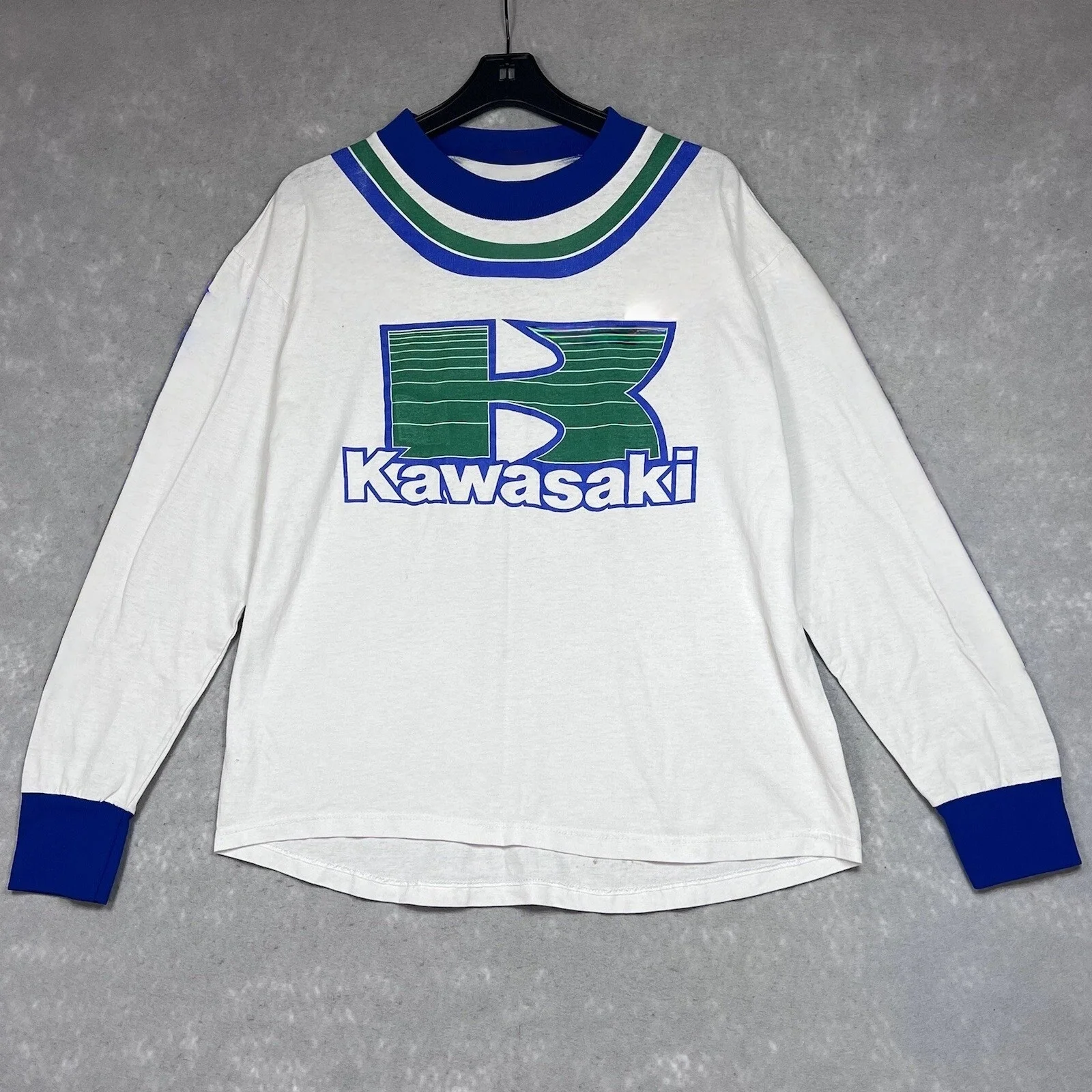 

Kawasaki мотоциклетная гоночная команда для мужчин и женщин футболка с круглым вырезом с длинным рукавом уличный стиль мото фанаты винтажные быстросохнущие топы для мотокросса