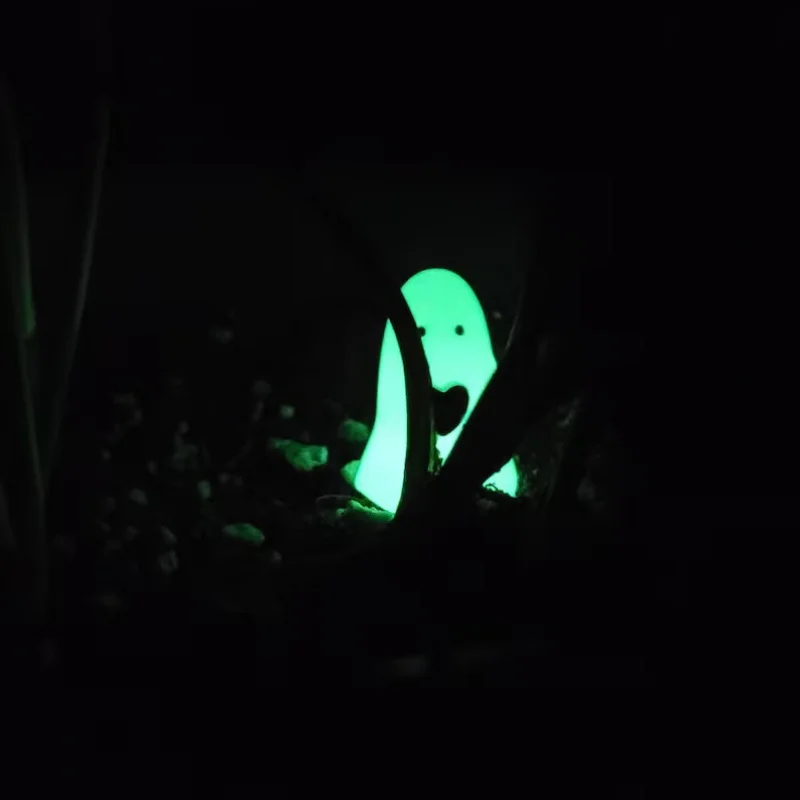 أصيص زهور الشبح الفوسفوري - يتوهج في الظلام لديكور الهالوين، زخرفة وعاء نبات كرتوني لطيف، هدية رائجة لديكور المنزل