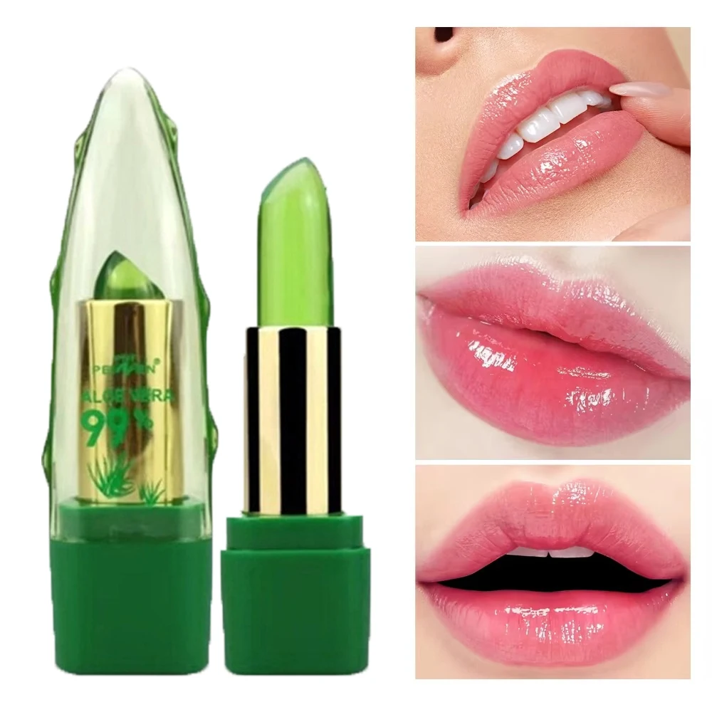 젤리 알로에 베라 립스틱, 보습 립밤, 방수 및 오래 지속되는 광택, 바르기 쉬움, 크리스마스 및 할로윈