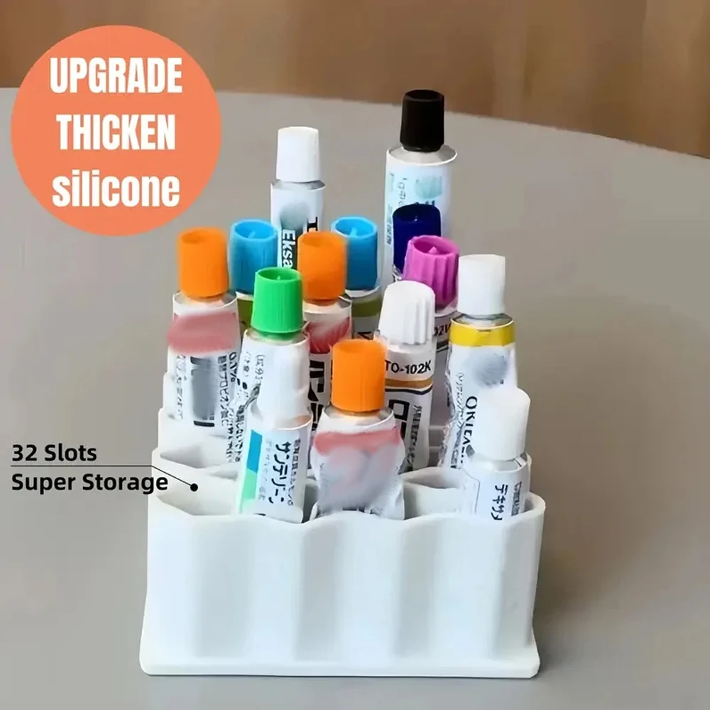 

32 Slots Super Storage Durable Desktop Ointment Holder Cosmetics Storage Rack Pen Holder Home Compartment Organizer