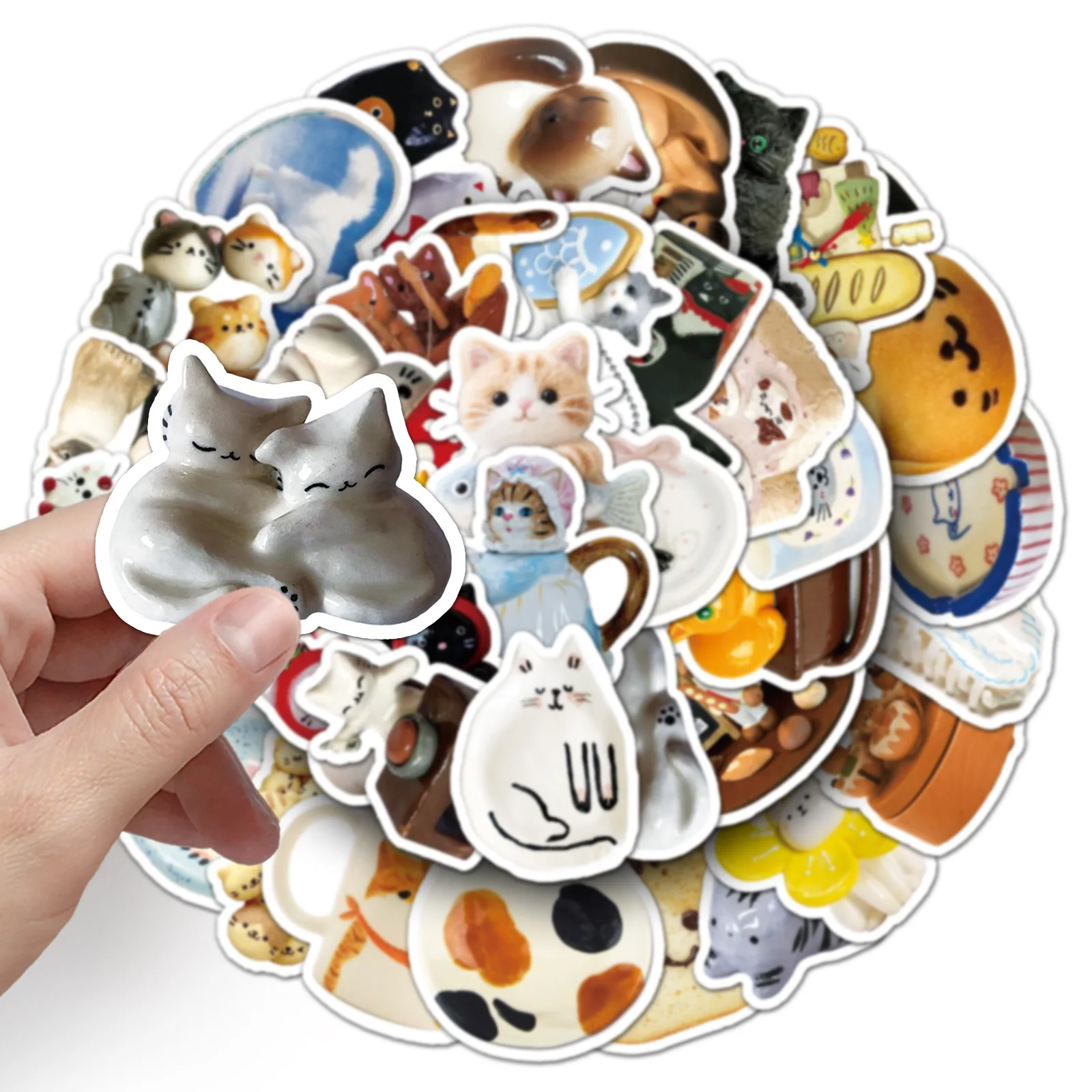 10/50PCS Little Cat INS Style Graffiti Stickers Kawaii Animal Cartoon Decal Notebook Phone Guitar Skateboard Waterproof Stickers