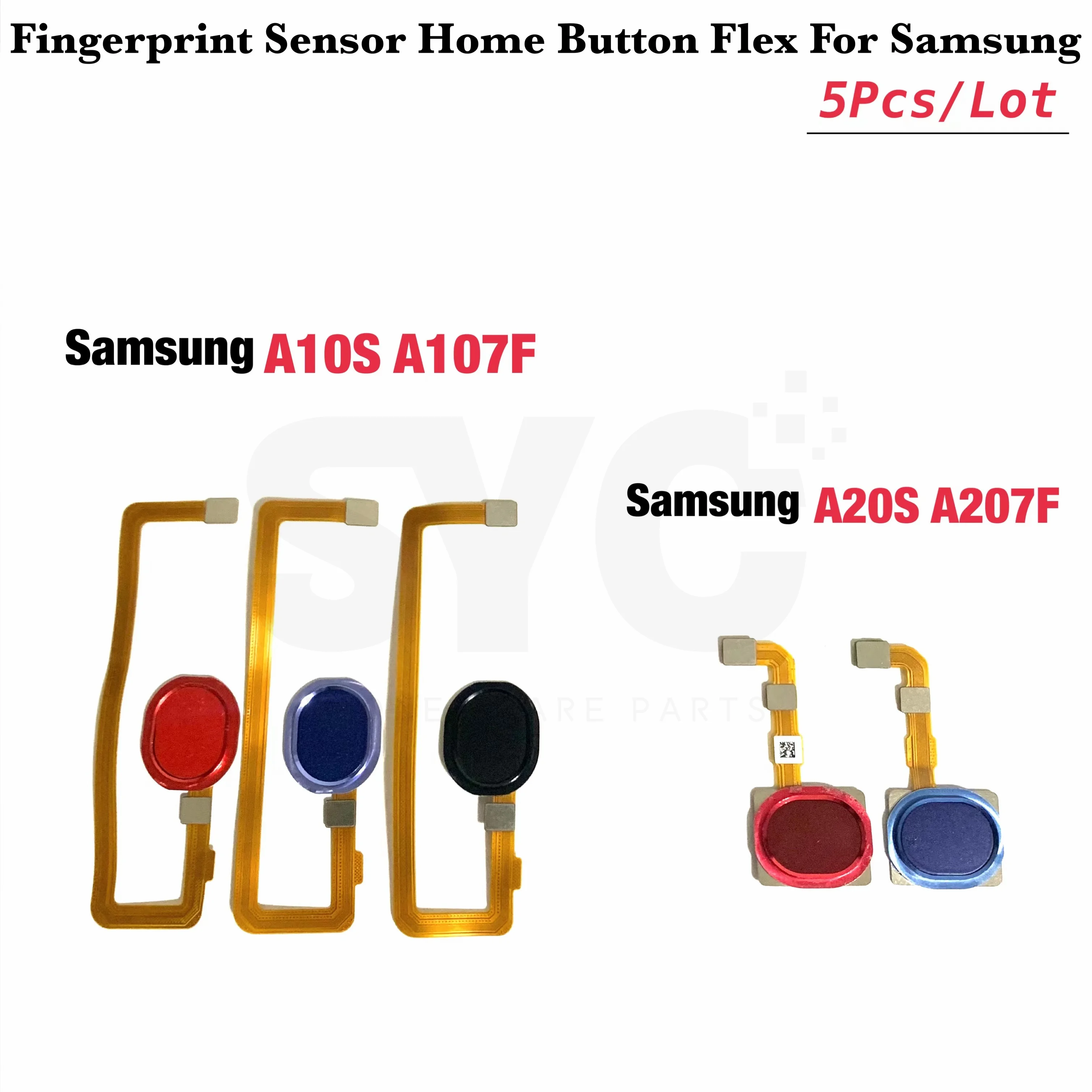 

5Pcs/Lot New Home Button FingerPrint Touch ID Sensor Flex CableFor Samsung A10S A107 A107F A20S A207 A207F Replacement Parts