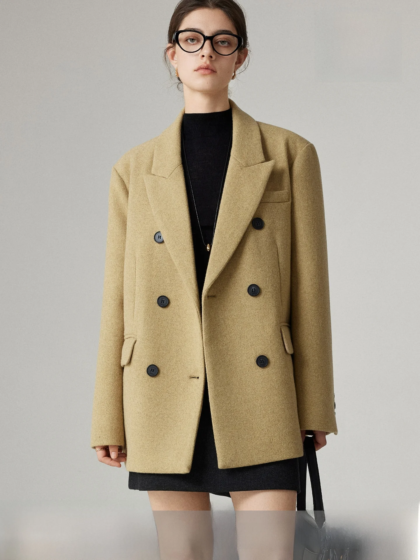 

Шерстяное пальто Aoke Home для женщин: новая осенне-зимняя коллекция, элегантное деловое пальто в британском стиле, верхняя одежда из шерсти