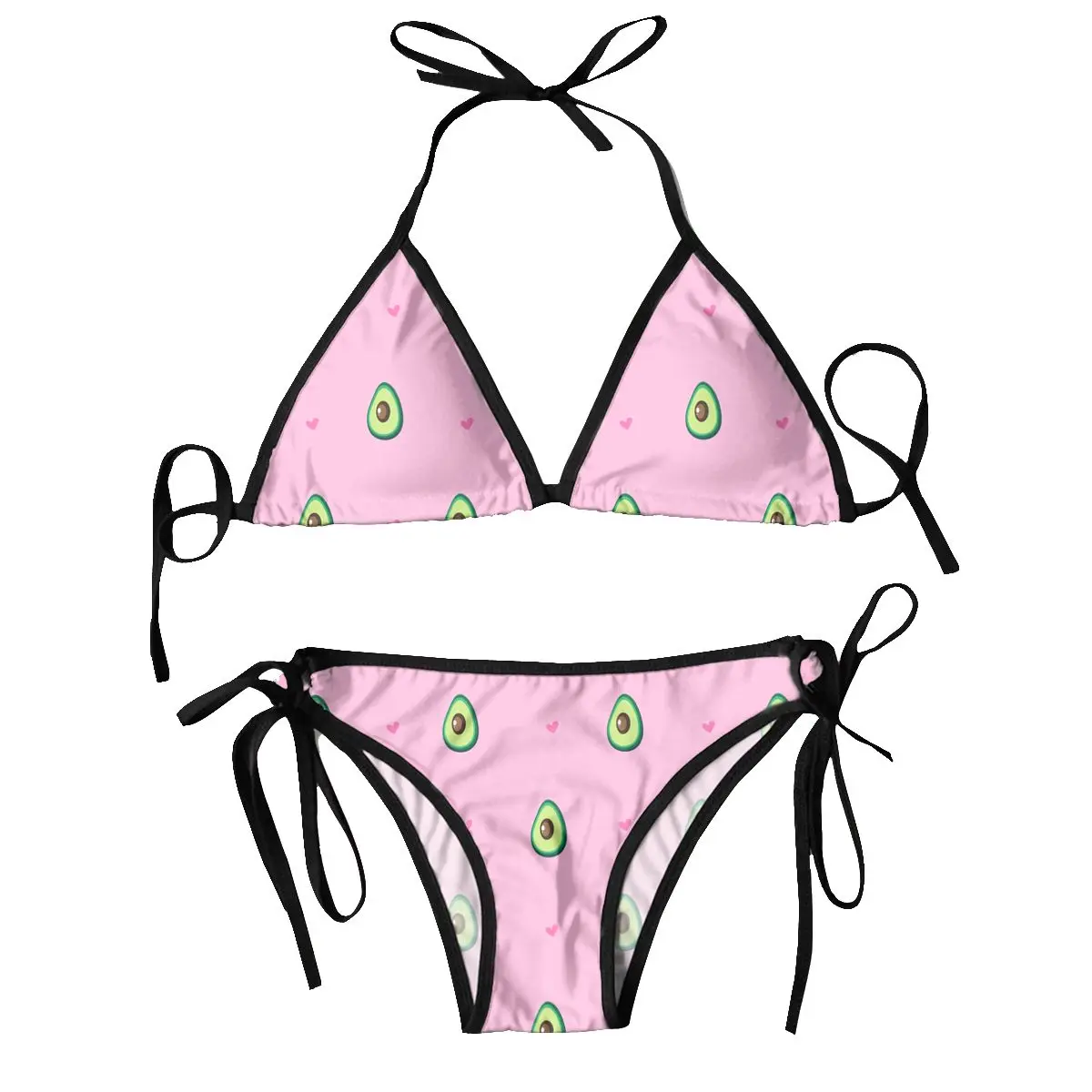 

Sexy Brazilian Thong Bikini Mujer Swimwear Women 2023 Cute Avocado And Hearts Summer Beachwear