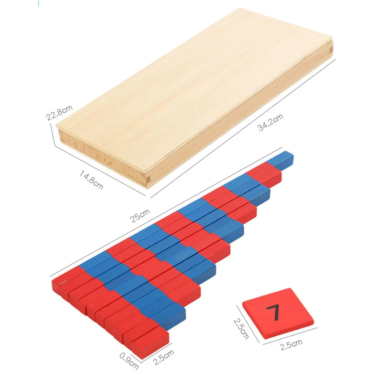 Varillas con números azules y rojas Montessori, juegos de matemáticas, varillas para contar, juguete de desarrollo de madera, multifuncional para actividades, guardería