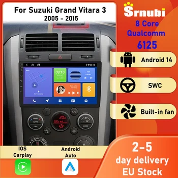 Radio con GPS de 9 pulgadas para coche, Carplay, Multimedia, Android Auto, para Suzuki Grand Vitara 3 2005-2015, Srnubi, 2 Din, unidad principal estéreo, pantalla táctil, Bluetooth, automotriz 1