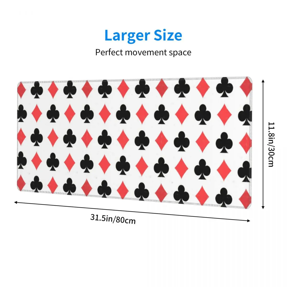 Poker Card Pattern Clubs And Diamonds Large Mouse Pad Computer Keyboard Mouse Mat Gaming PC Laptop Desk Mat Office Table Mats