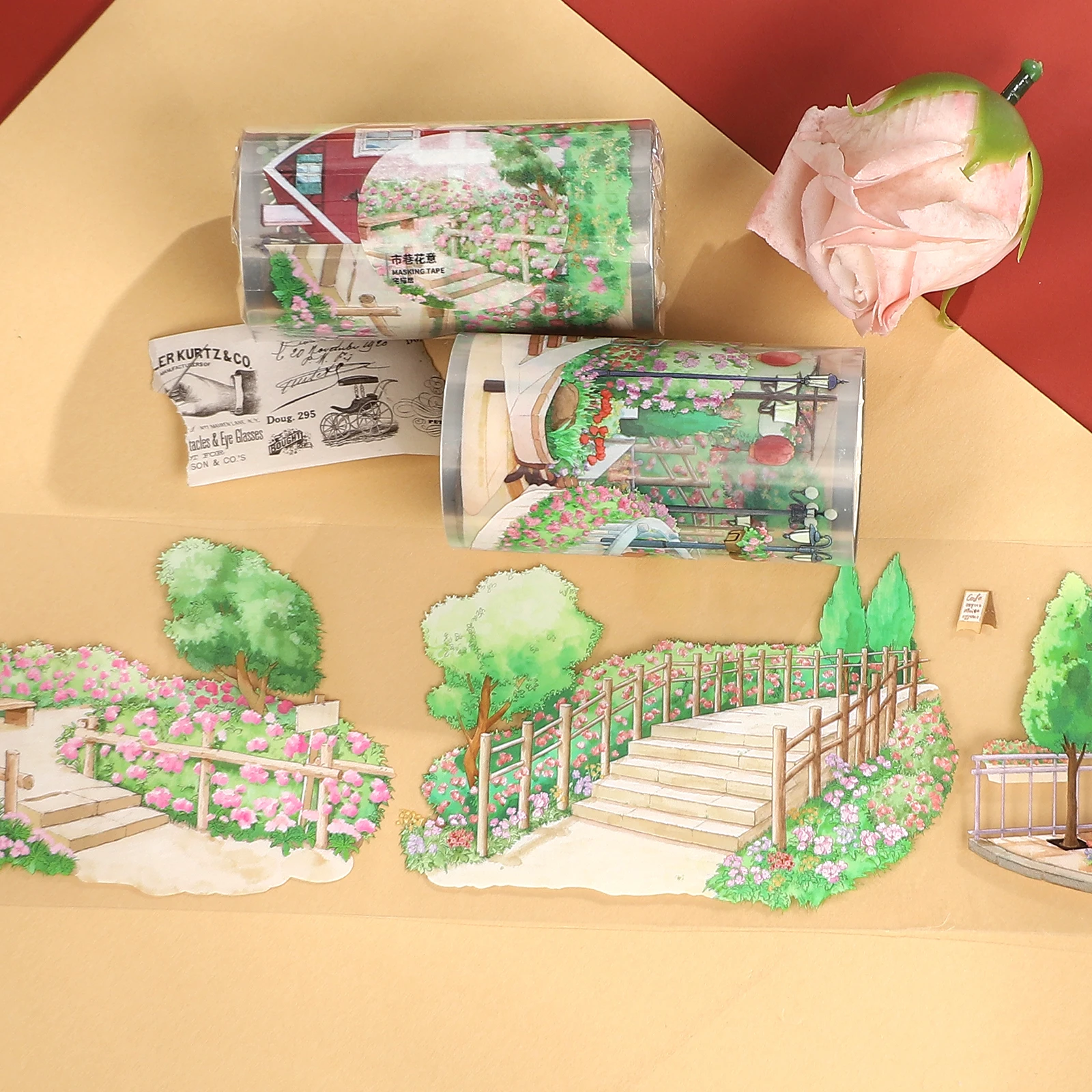 74-ミリメートル-5-メートルヴィンテージ植物花木風景-pet-テープクリエイティブ-diy-ジャーナル素材コラージュスクラップブッキング文具