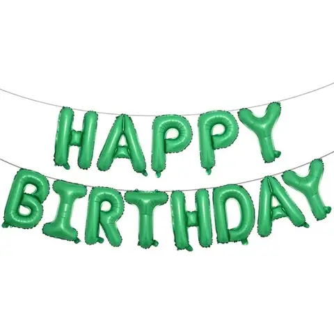 고품질 16 인치 생일 축하 녹색 장식 풍선 베이비 샤워 편지 호일 풍선 생일 파티 장식 용품