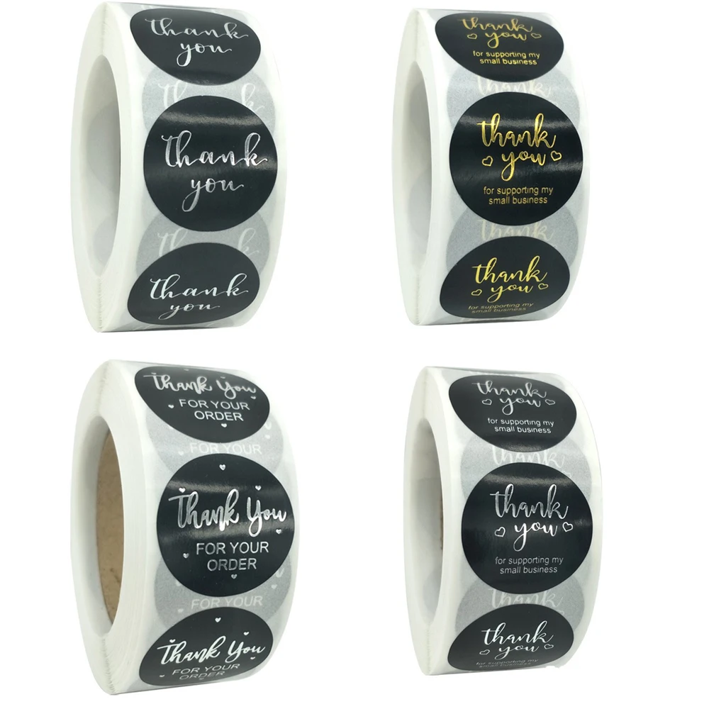 50-500 pçs ouro quente obrigado adesivos para envelope etiquetas de vedação artigos de papelaria artesanal presente de casamento decoração adesivo