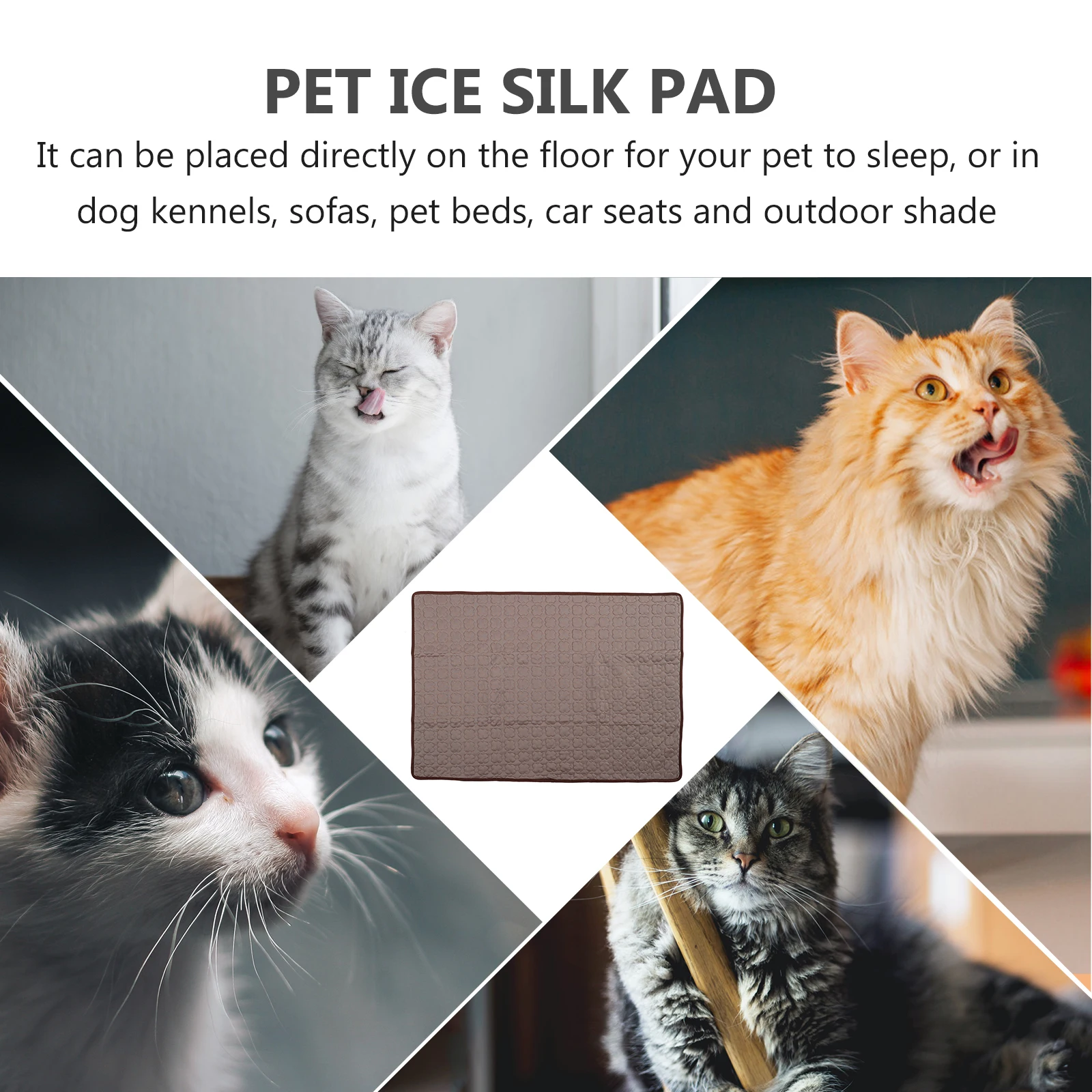 

Blanket Ice Silk Pet Pad Dog Kennels Sleep Cooling for Pets Coffee Cloth along with
