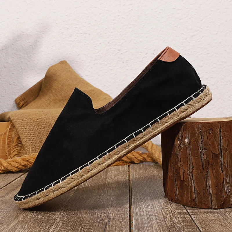 

2026 Summer New Mens Casual Shoes Fashion Shoes Retro Handmade Espadrilles Breathable Wear-resistant Sneakers Big Size 45 46 47